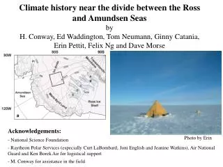 Climate history near the divide between the Ross and Amundsen Seas by