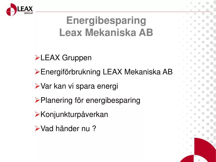 energibesparing leax mekaniska ab