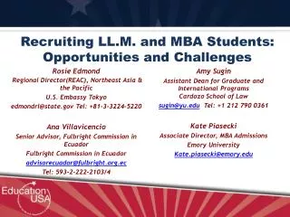 Recruiting LL.M. and MBA Students: Opportunities and Challenges
