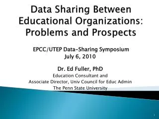 data sharing between educational organizations problems and prospects