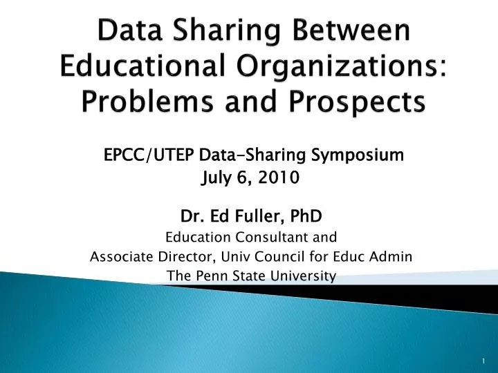 data sharing between educational organizations problems and prospects