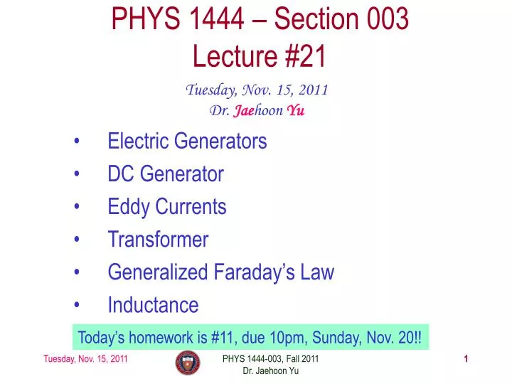 phys 1444 section 003 lecture 21