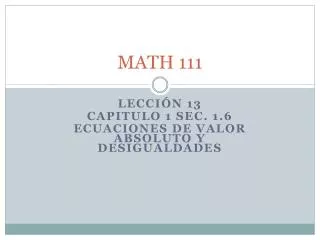 math 111