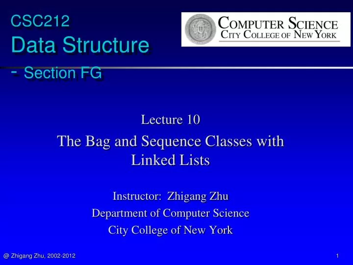 csc212 data structure section fg