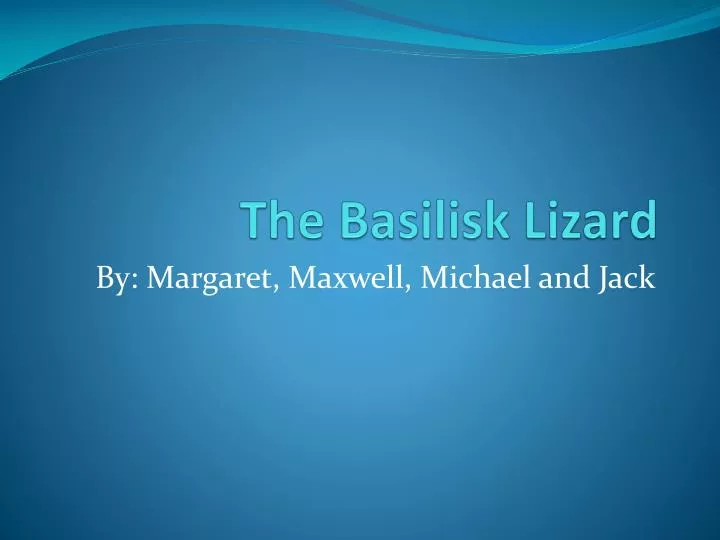 the basilisk lizard