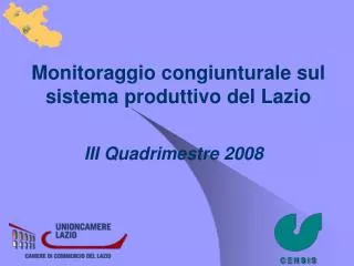 monitoraggio congiunturale sul sistema produttivo del lazio