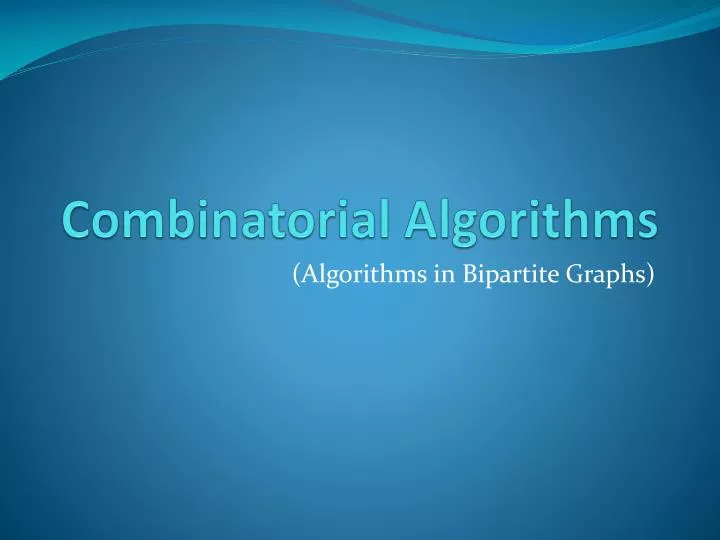 combinatorial algorithms