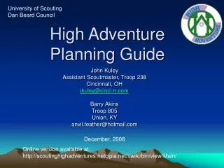 High Adventure Planning Guide