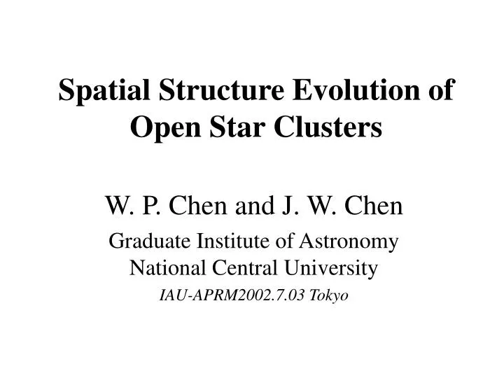 spatial structure evolution of open star clusters