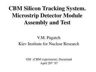 CBM Silicon Tracking System. Microstrip Detector Module Assembly and Test