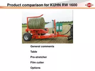 Product comparison for KUHN RW 1600