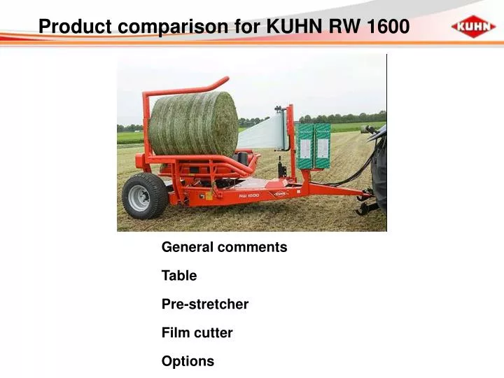 product comparison for kuhn rw 1600