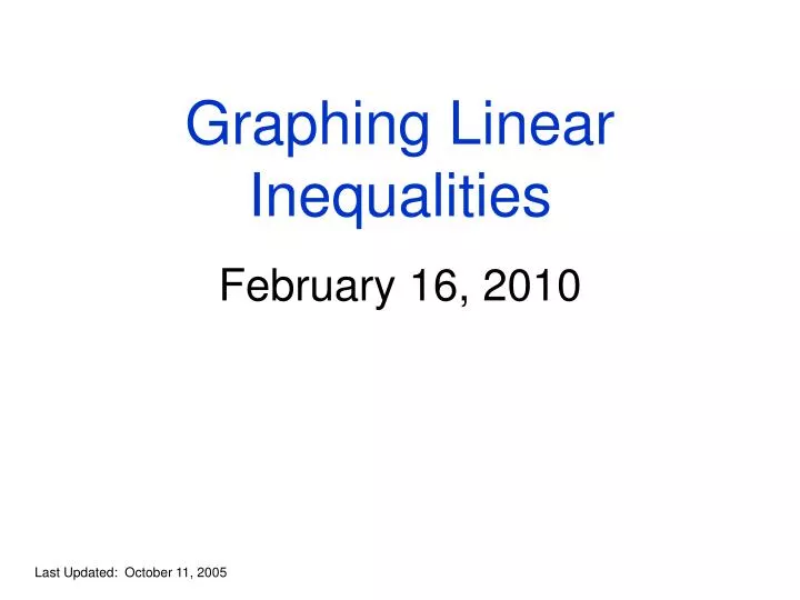 graphing linear inequalities