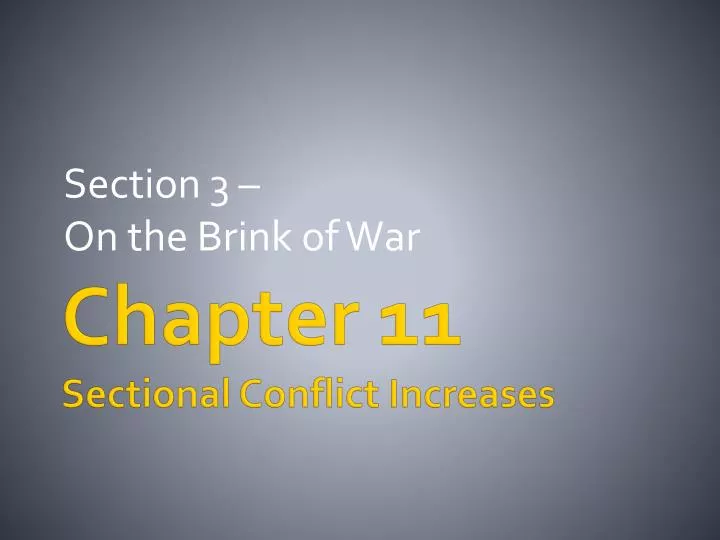 section 3 on the brink of war