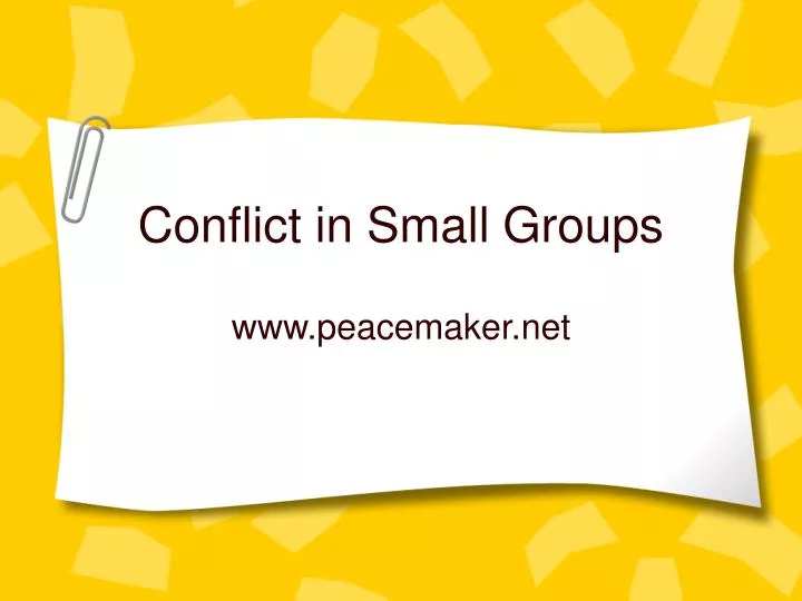 conflict in small groups