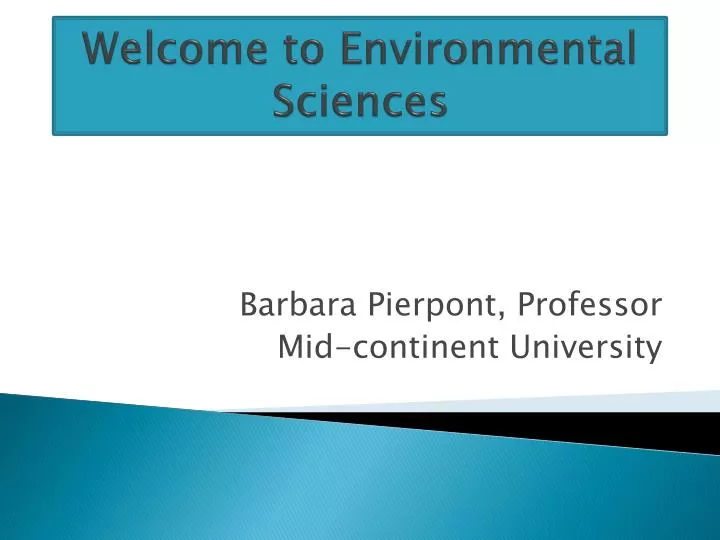 welcome to environmental sciences