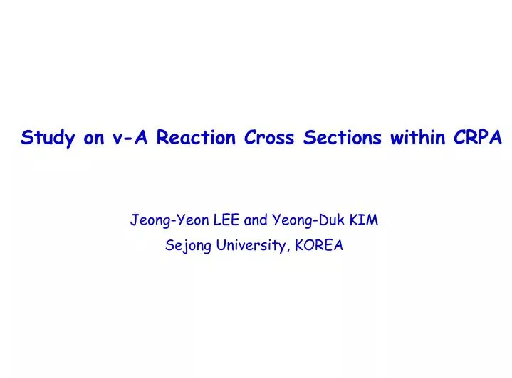 study on a reaction cross sections within crpa