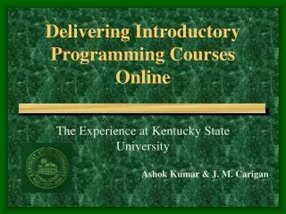 Delivering Introductory Programming Courses Online