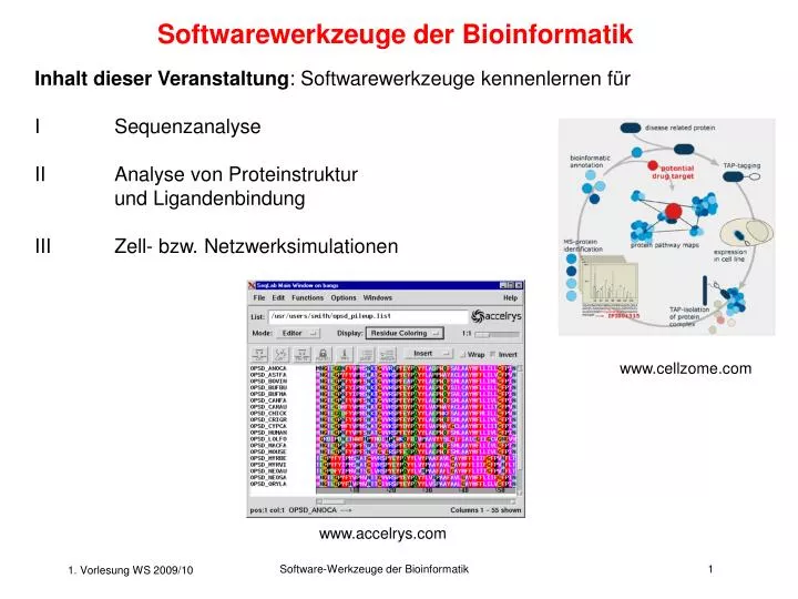 softwarewerkzeuge der bioinformatik