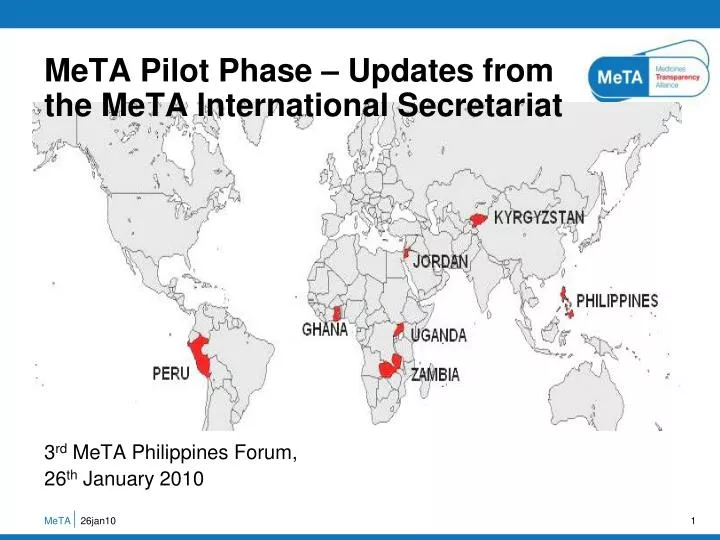 meta pilot phase updates from the meta international secretariat