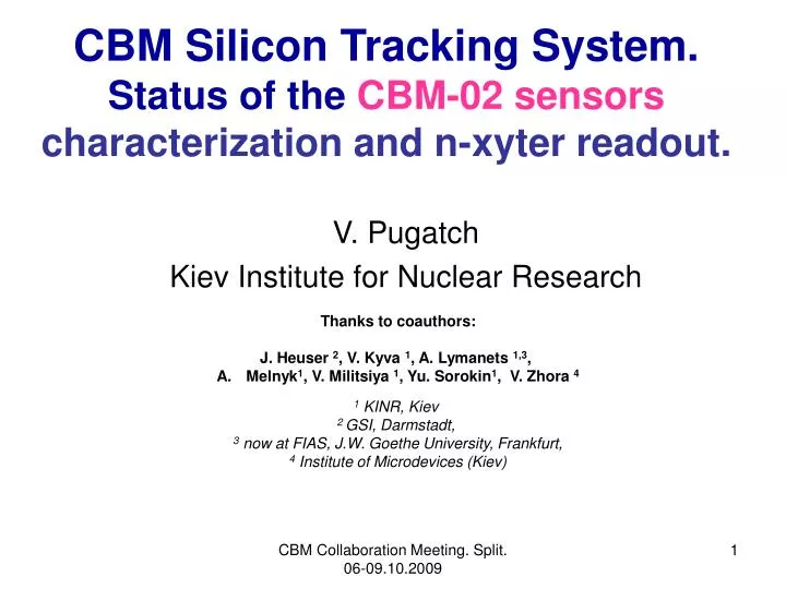 v pugatch kiev institute for nuclear research
