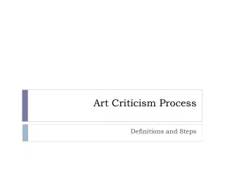 Art Criticism Process