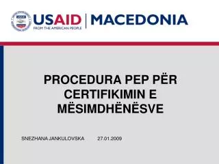 procedura pep p r certifikimin e m simdh n sve