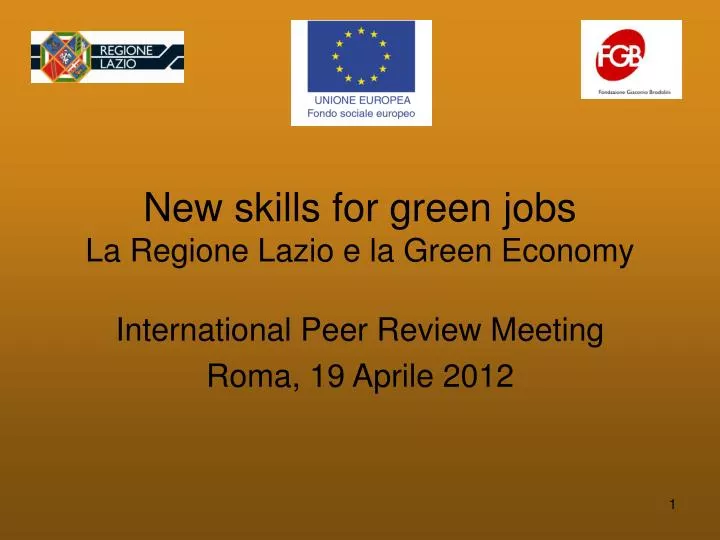 new skills for green jobs la regione lazio e la green economy