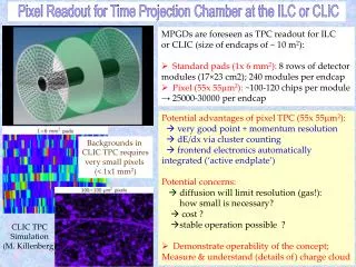 Pixel Readout for Time Projection Chamber at the ILC or CLIC