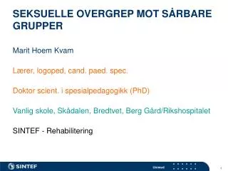 seksuelle overgrep mot s rbare grupper