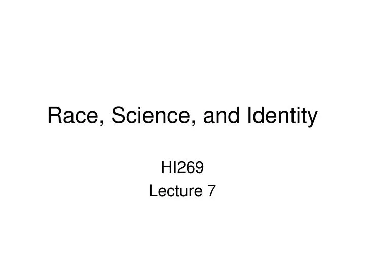race science and identity