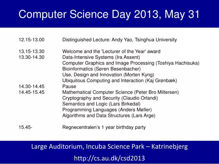 computer science day 2013 may 31