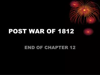 POST WAR OF 1812