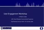 User Engagement Workshop - slide 1