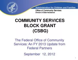 COMMUNITY SERVICES BLOCK GRANT (CSBG)