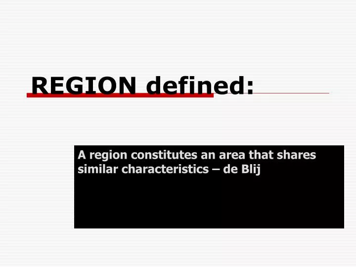 region defined