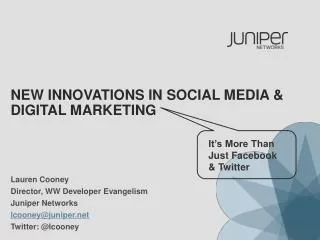 New Innovations in social media &amp; digital marketing