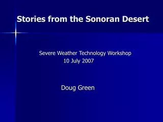 Stories from the Sonoran Desert
