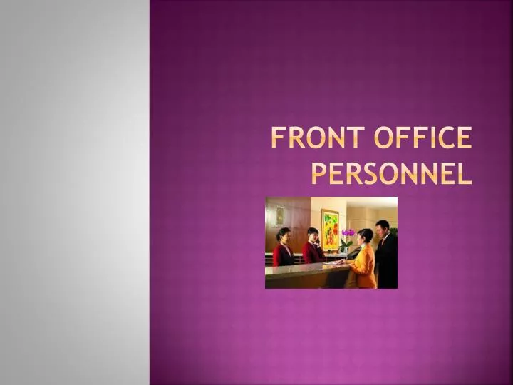 front office personnel