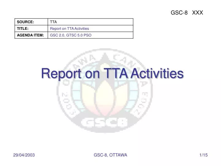 report on tta activities