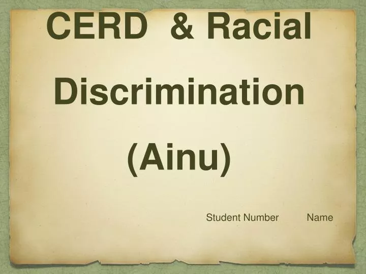 cerd racial discrimination ainu