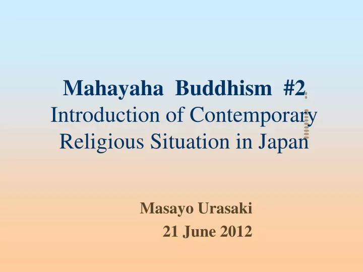 mahayaha buddhism 2 introduction of contemporary religious situation in japan