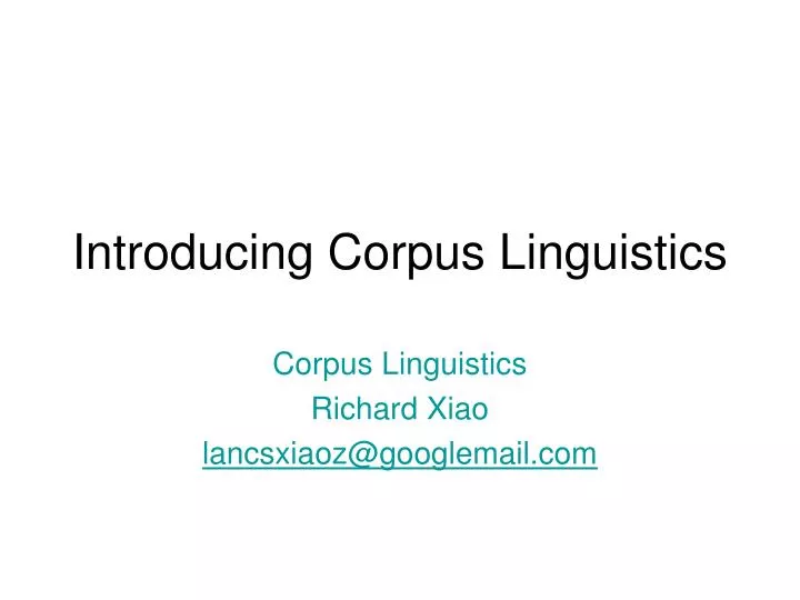 introducing corpus linguistics