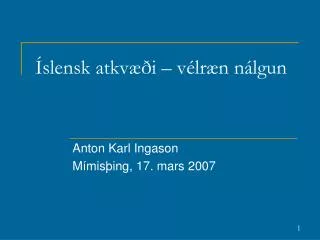 slensk atkv i v lr n n lgun
