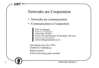 Networks are Cooperation