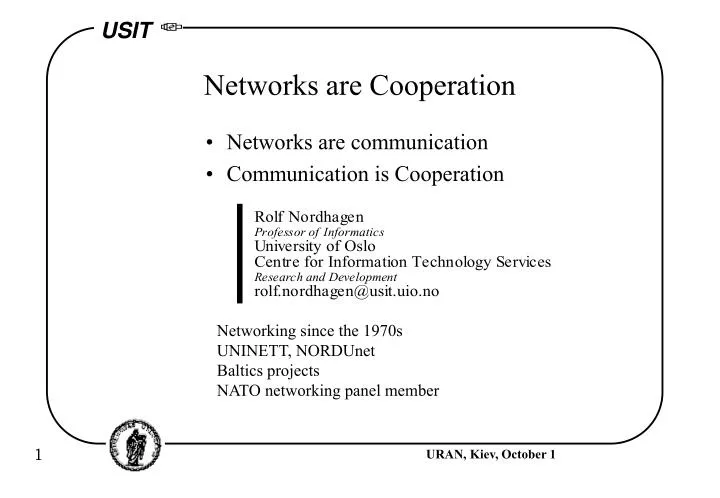 networks are cooperation