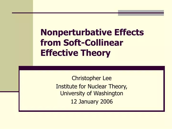 nonperturbative effects from soft collinear effective theory