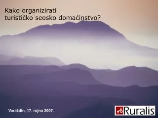 Kako organizirati turističko seosko domaćinstvo?