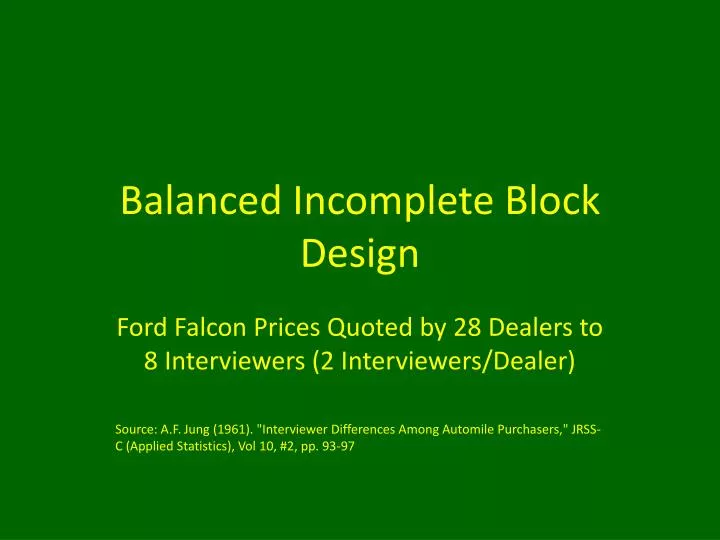 balanced incomplete block design