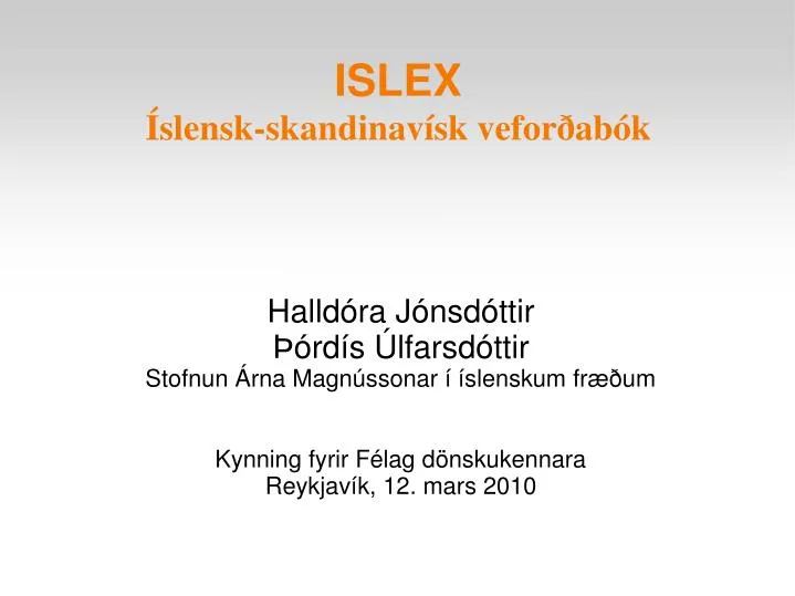 islex slensk skandinav sk vefor ab k